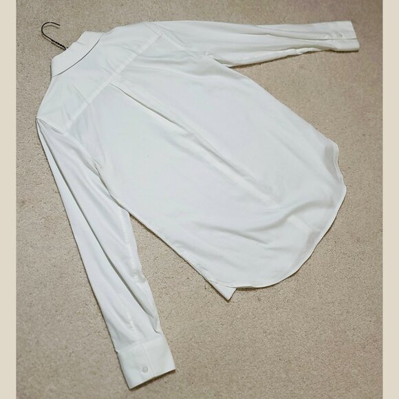 Ellen Tracy | White Button Down Long Sleeve Collar Shirt Top Blouse - Picture 2 of 4